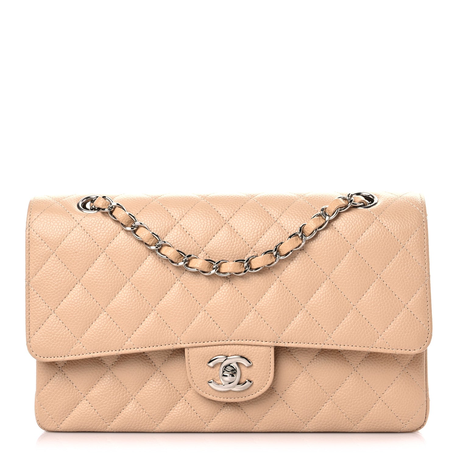 Chanel Caviar Quilted Medium Double Flap Beige 1 of 9