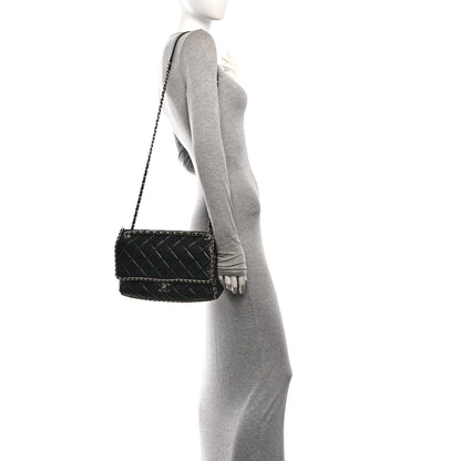 Chanel Crumpled Calfskin Quilted Large Chain Around Flap Black 2 of 15