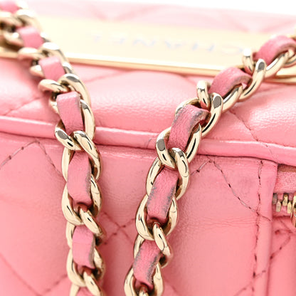 Chanel Lambskin Quilted Trendy Mini Vanity Case With Chain Pale Pink 12 of 14