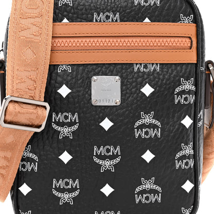 MCM Visetos Camera Crossbody Bag Black Cognac 7 of 9