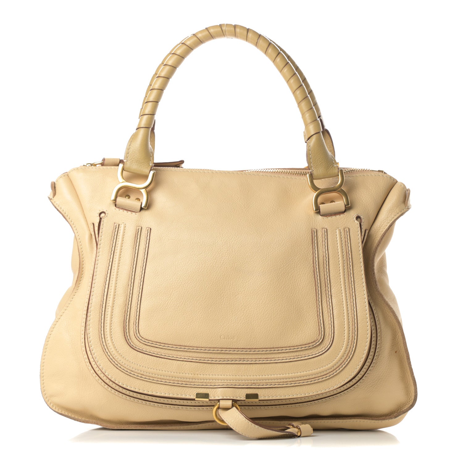 Chloe Calfskin Large Marcie Satchel Light Tan 1 of 17