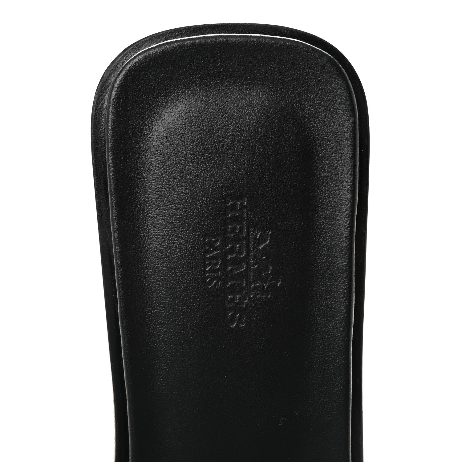 Hermes Box Calfskin Oran Sandals 39.5 Black 7 of 9