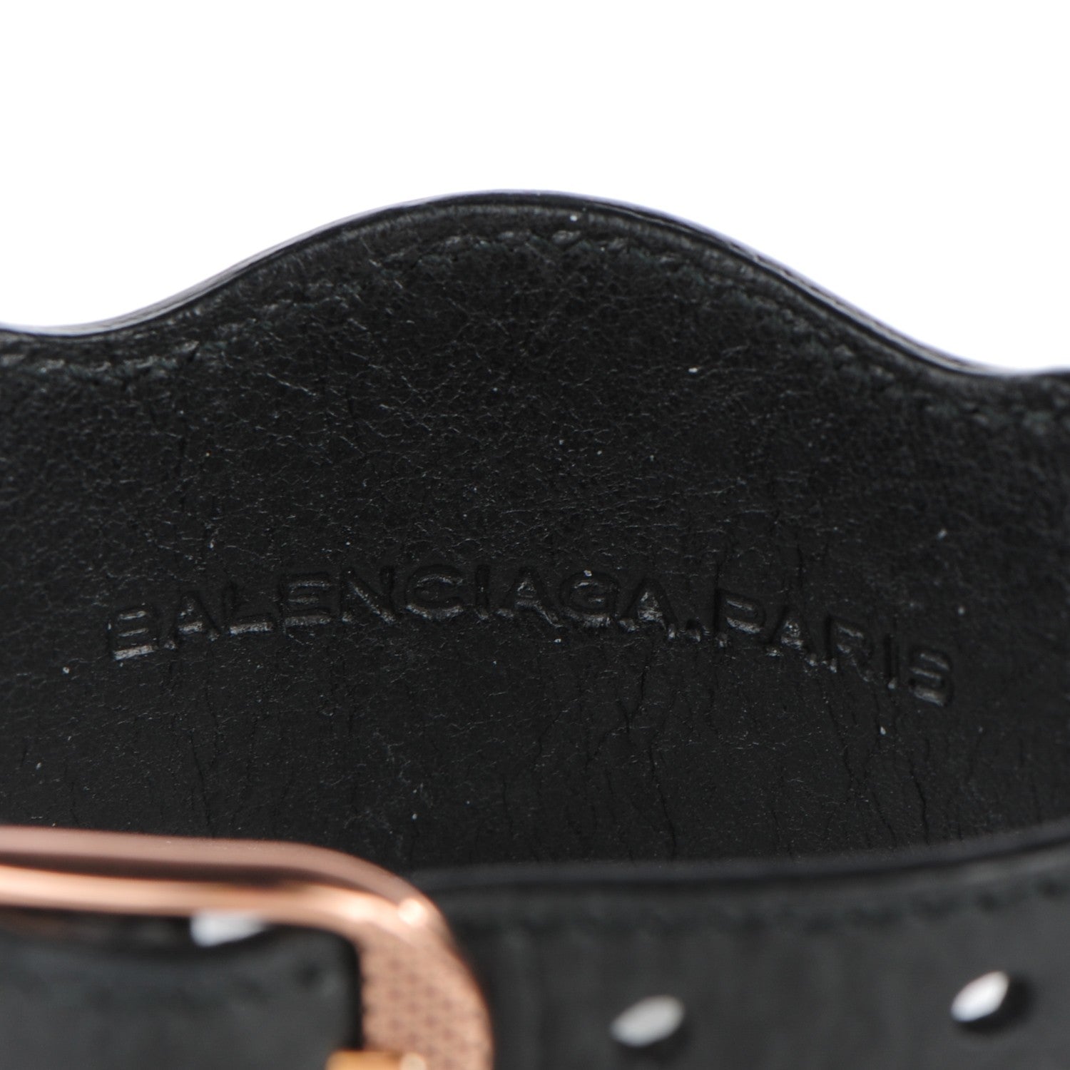 Balenciaga Agneau Arena Giant Rose Gold Hardware M Bracelet Black 4 of 5