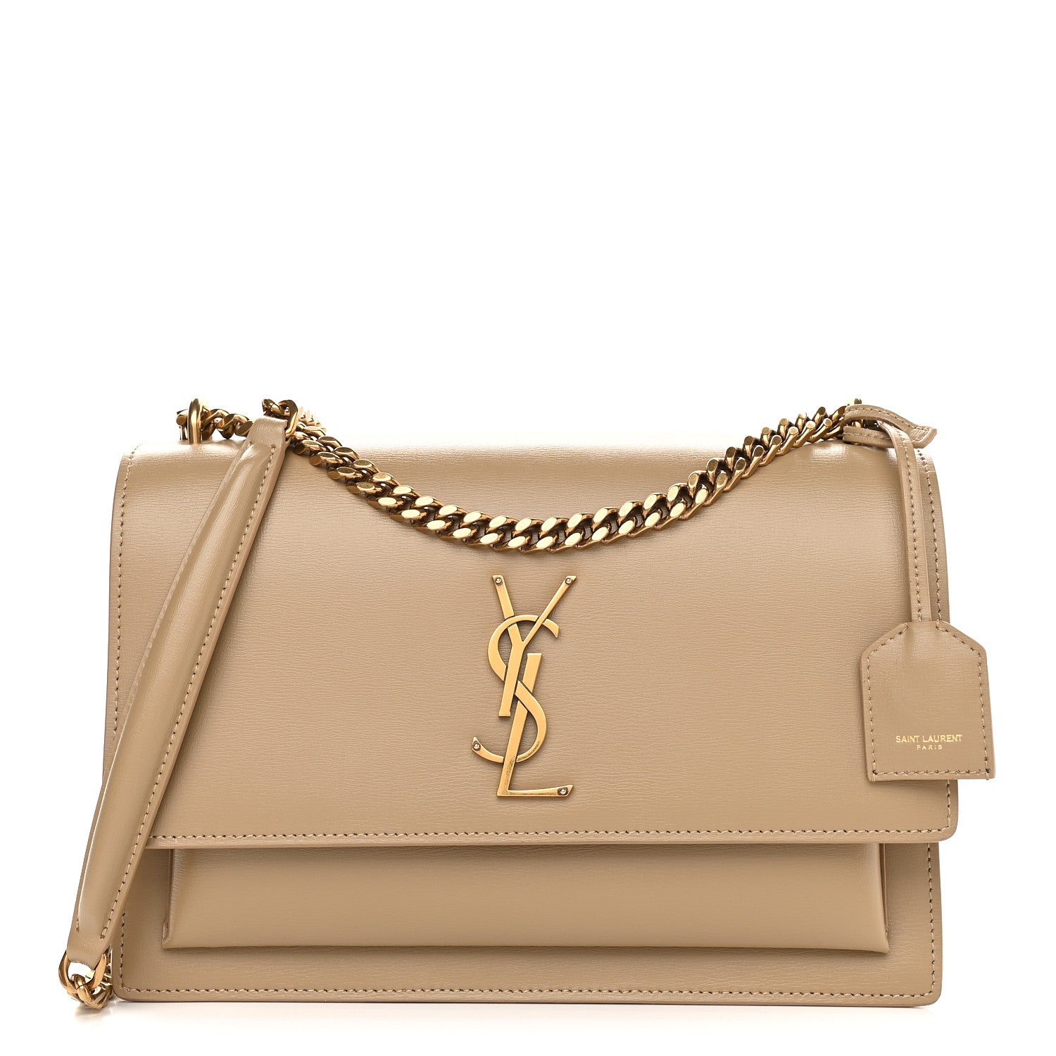 Saint Laurent Calfskin Large Monogram Sunset Dark Beige 1 of 8