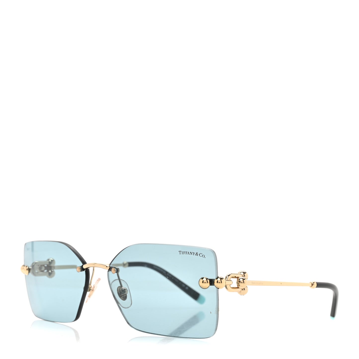 Rimless Rectangle TF3088 Sunglasses Light Gold Blue
