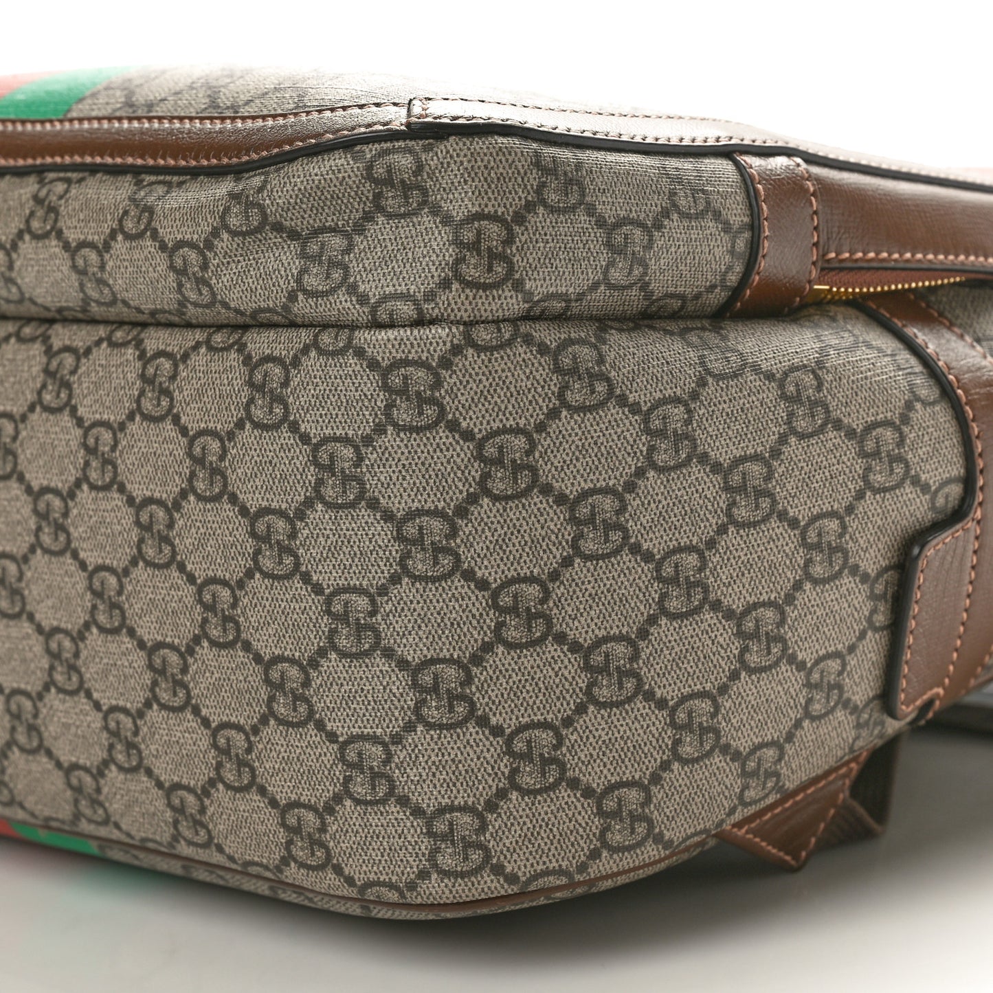 GG Supreme Monogram Azalea Calfskin Fake/Not Retro Interlocking G Day Backpack Beige Ebony Brown Sugar