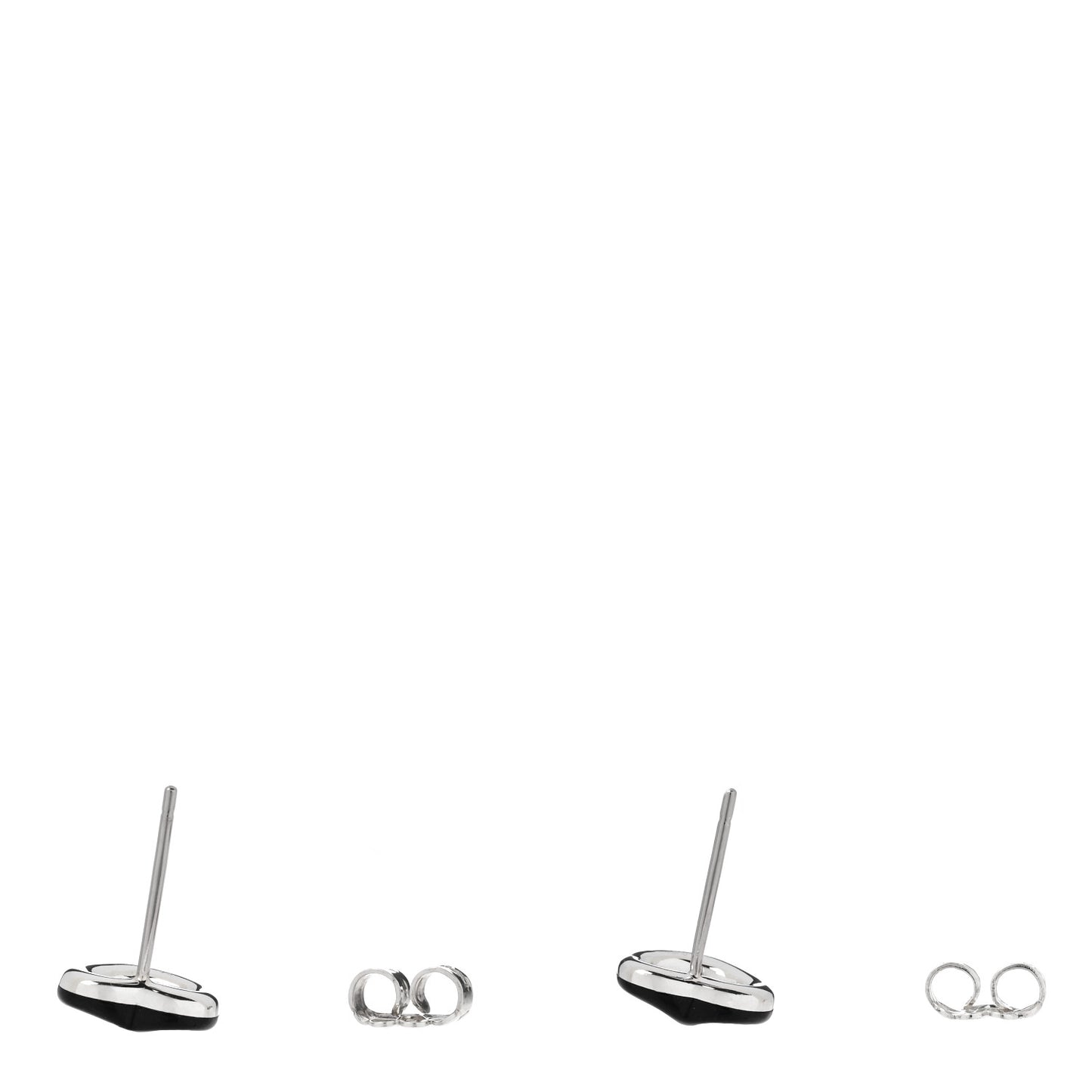 Sterling Silver Black Jade Elsa Peretti 9mm Open Heart Earrings