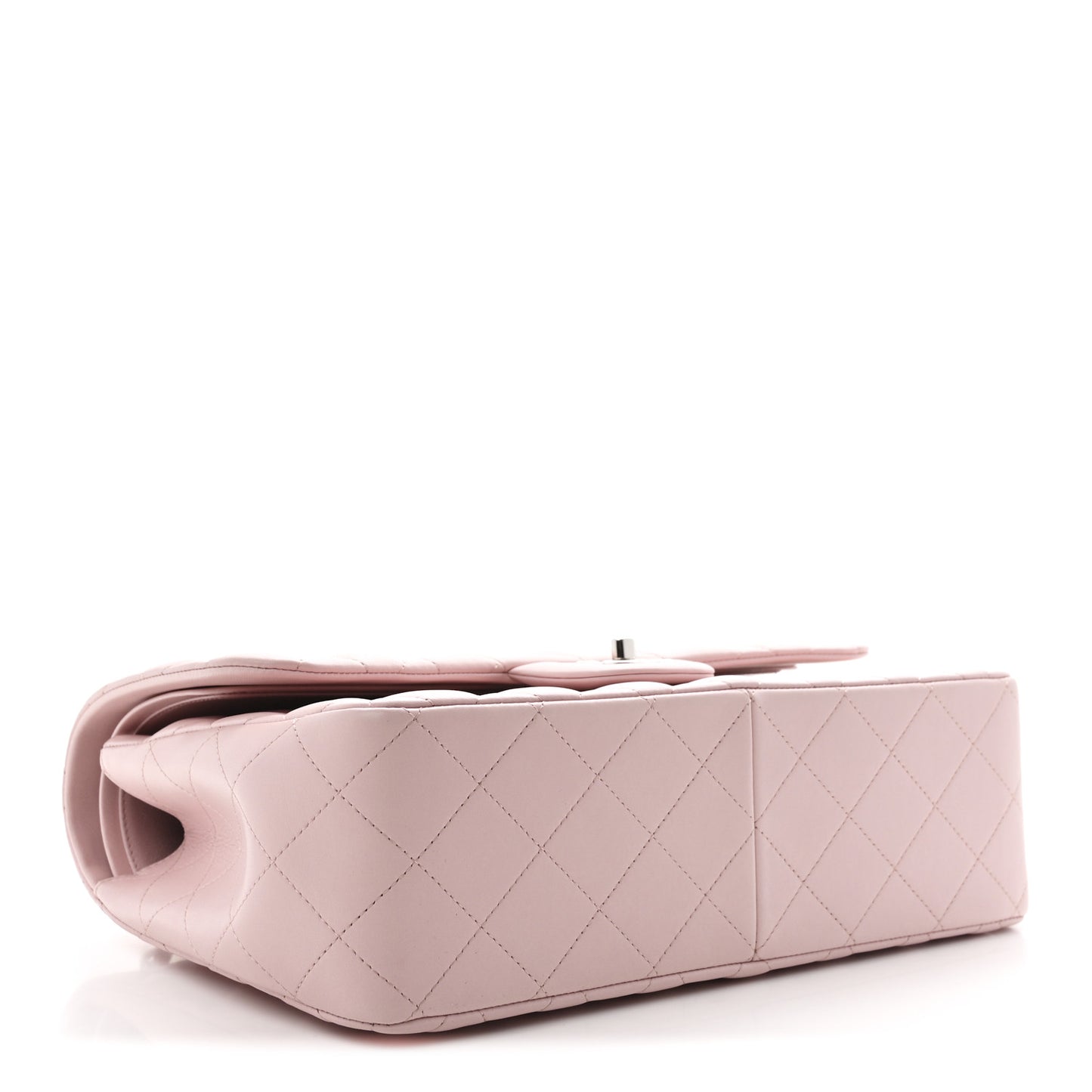 Lambskin Quilted Jumbo Double Flap Light Pink
