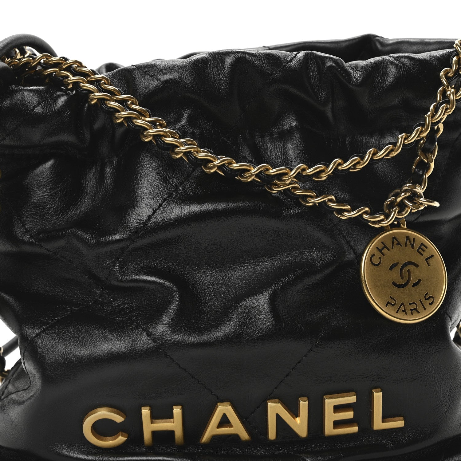 Chanel Shiny Calfskin Quilted Mini Chanel 22 Black 7 of 10