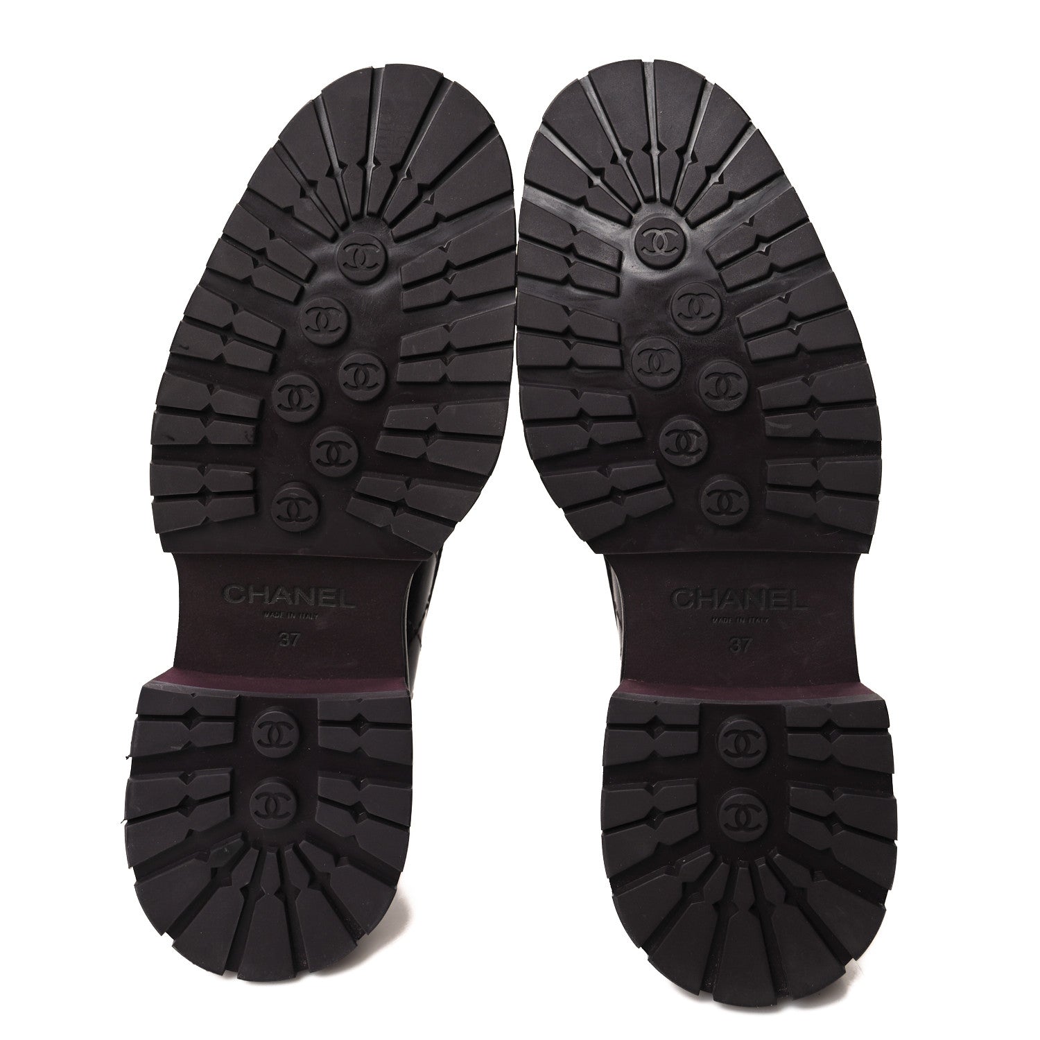 Chanel Calfskin Quilted CC Mocassin Loafers 37 Dark Purple 5 of 9