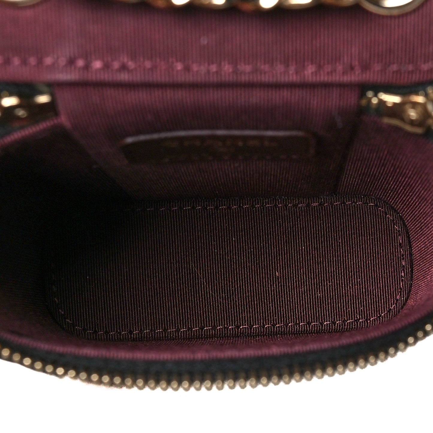 Caviar Quilted Small Vertical Coco Beauty Vanity Case With Chain Black