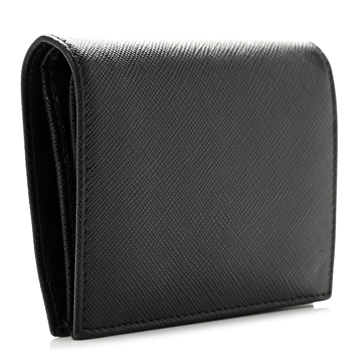 Saffiano Metal Bi-Fold Wallet  Black