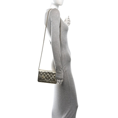 Chanel Metallic Aged Calfskin Quilted Reissue Wallet On Chain WOC Gold 2 of 12