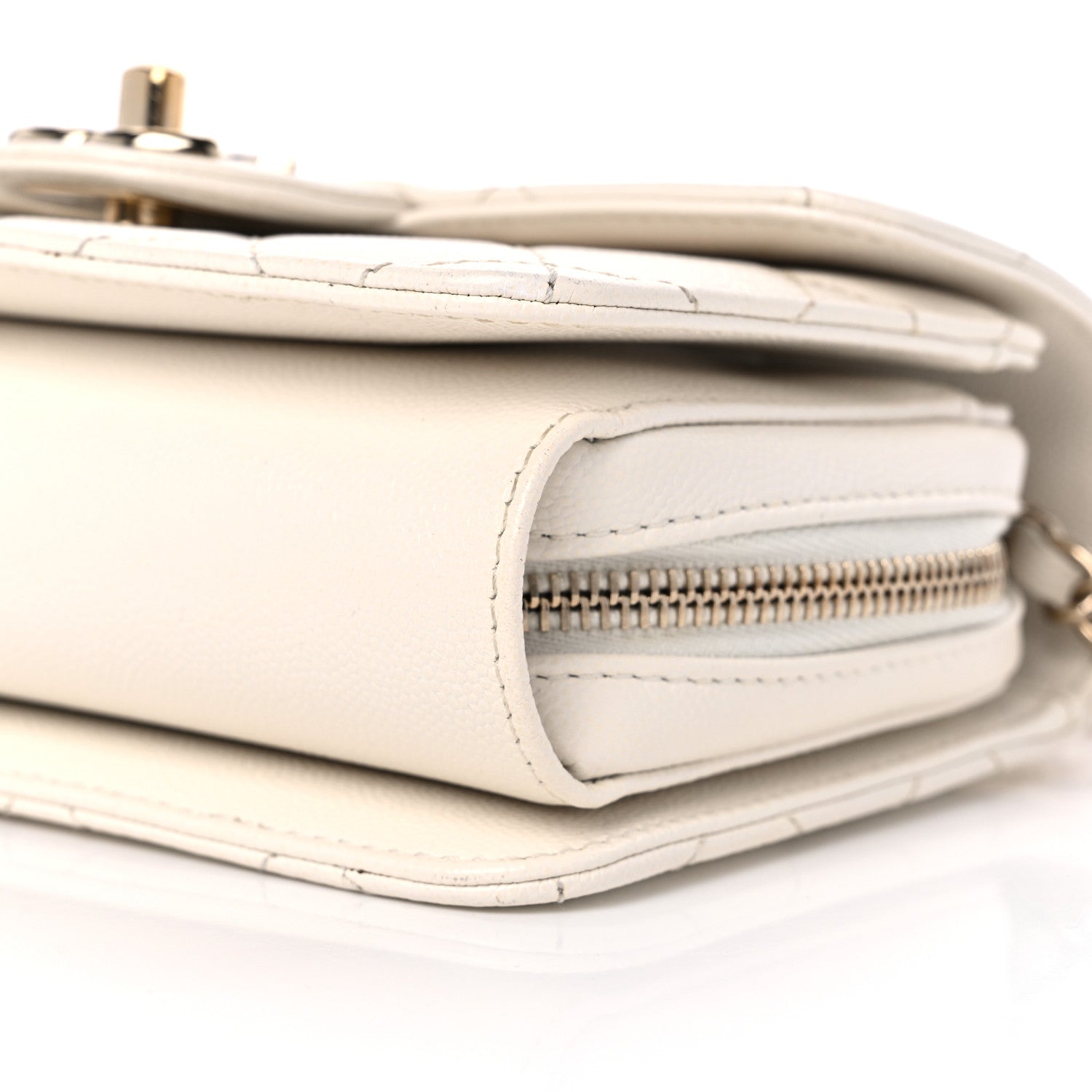 Chanel Caviar Quilted Like A Wallet Flap White 9 of 11