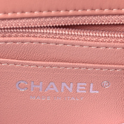 Chanel Lambskin Quilted Mini Rectangular Flap Dark Pink 6 of 9