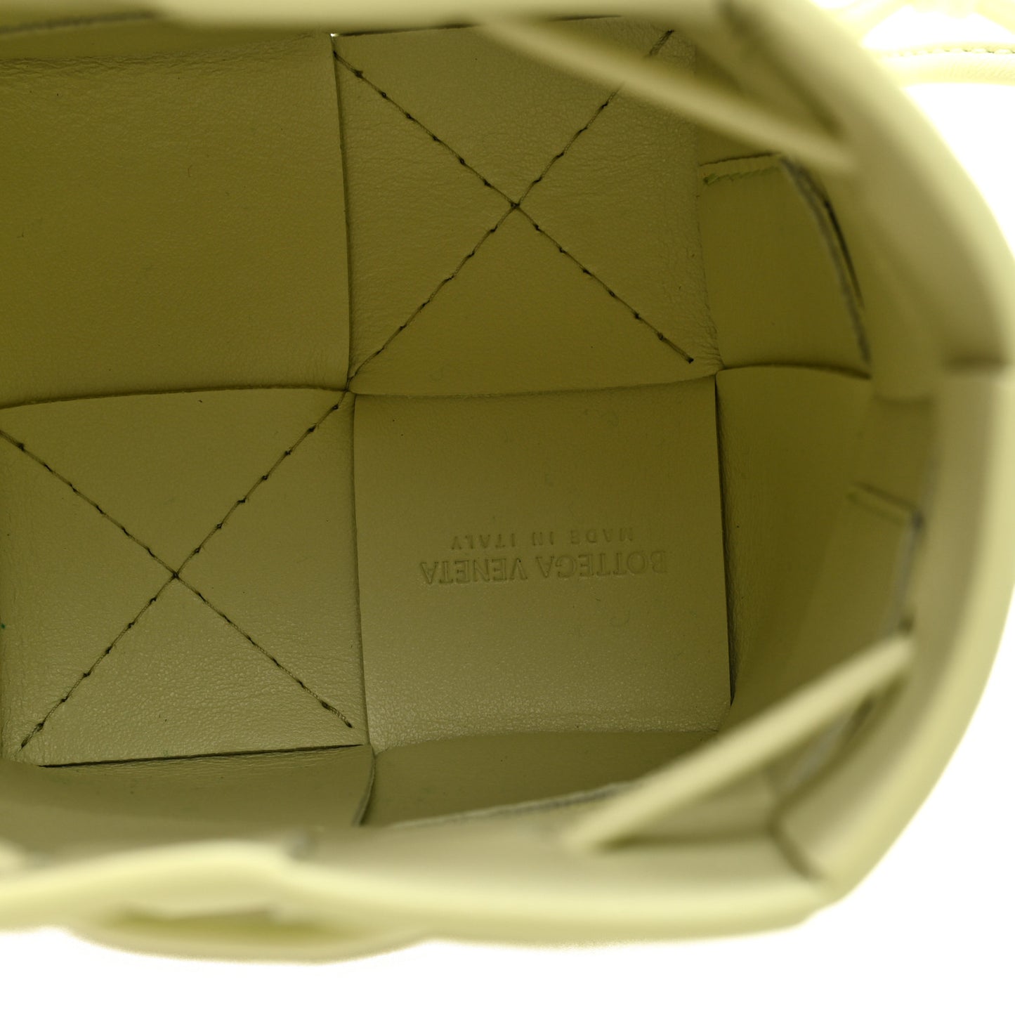 Nappa Maxi Intrecciato Mini Cassette Bucket Bag Lemon Washed