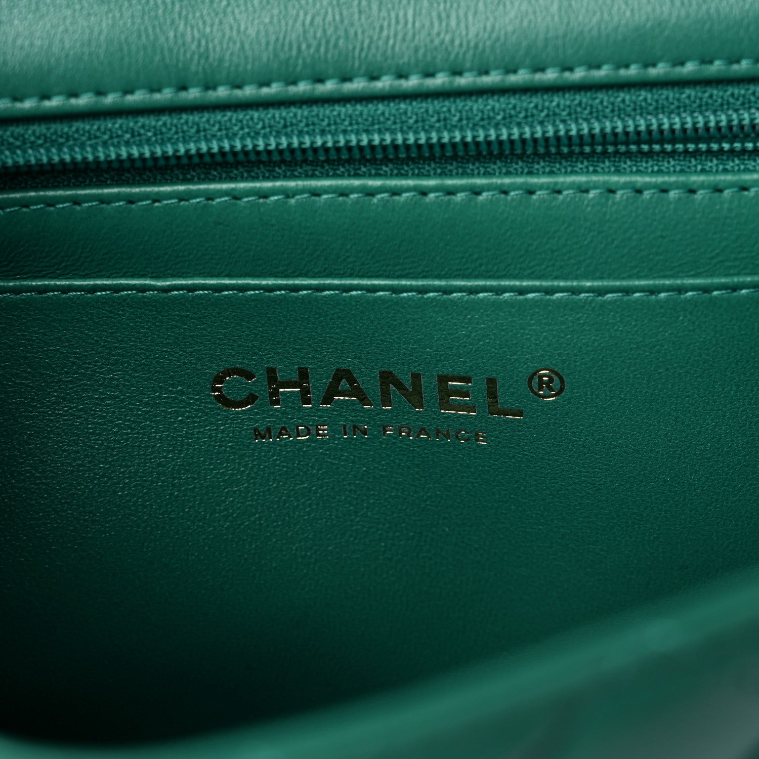 Chanel Lambskin Quilted Mini Top Handle Rectangular Flap Green 6 of 10