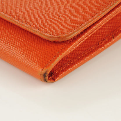 Prada Saffiano Metal Oro Chain Wallet Papaya 11 of 11