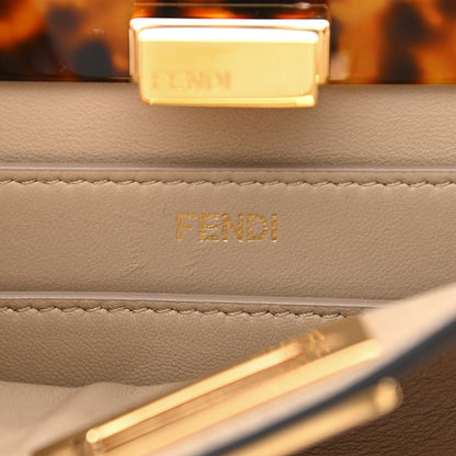 Fendi Vitello Seta Shiny Nappa Plexiglass Small Peekaboo I SEE U Satchel Foresta Sasso 6 of 9