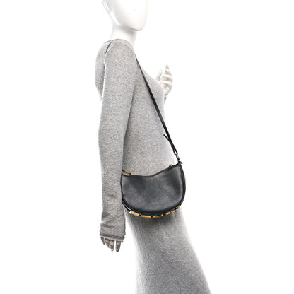 Fendi Vitello Grace Matte Mini Fendigraphy Hobo Bag Black 2 of 10