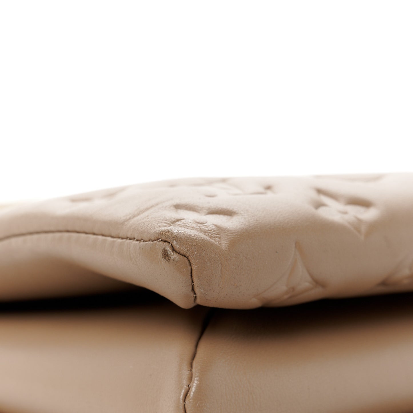 Lambskin Embossed Monogram Coussin MM Taupe