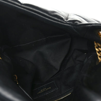 Saint Laurent Lambskin Quilted Small Loulou Puffer Monogram Chain Satchel Black 5 of 9