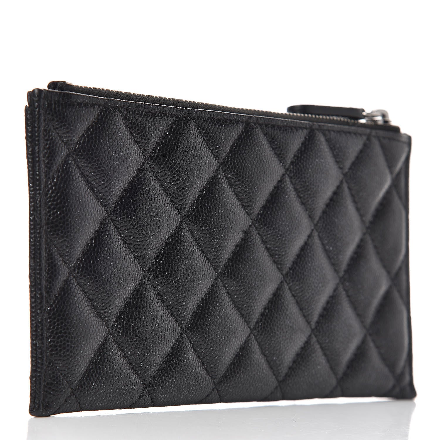 Chanel Iridescent Caviar Quilted Classic Zip Pouch Black 3 of 7