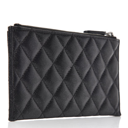 Chanel Iridescent Caviar Quilted Classic Zip Pouch Black 3 of 7