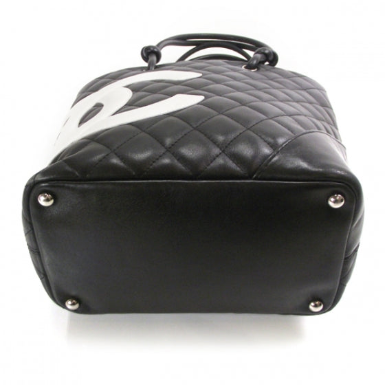 Chanel Calfskin Quilted Medium Cambon Tote Black White 4 of 12