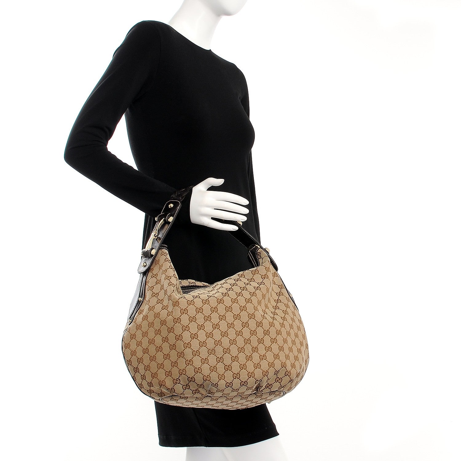 Gucci Monogram Medium Pelham Hobo Dark Brown 2 of 7