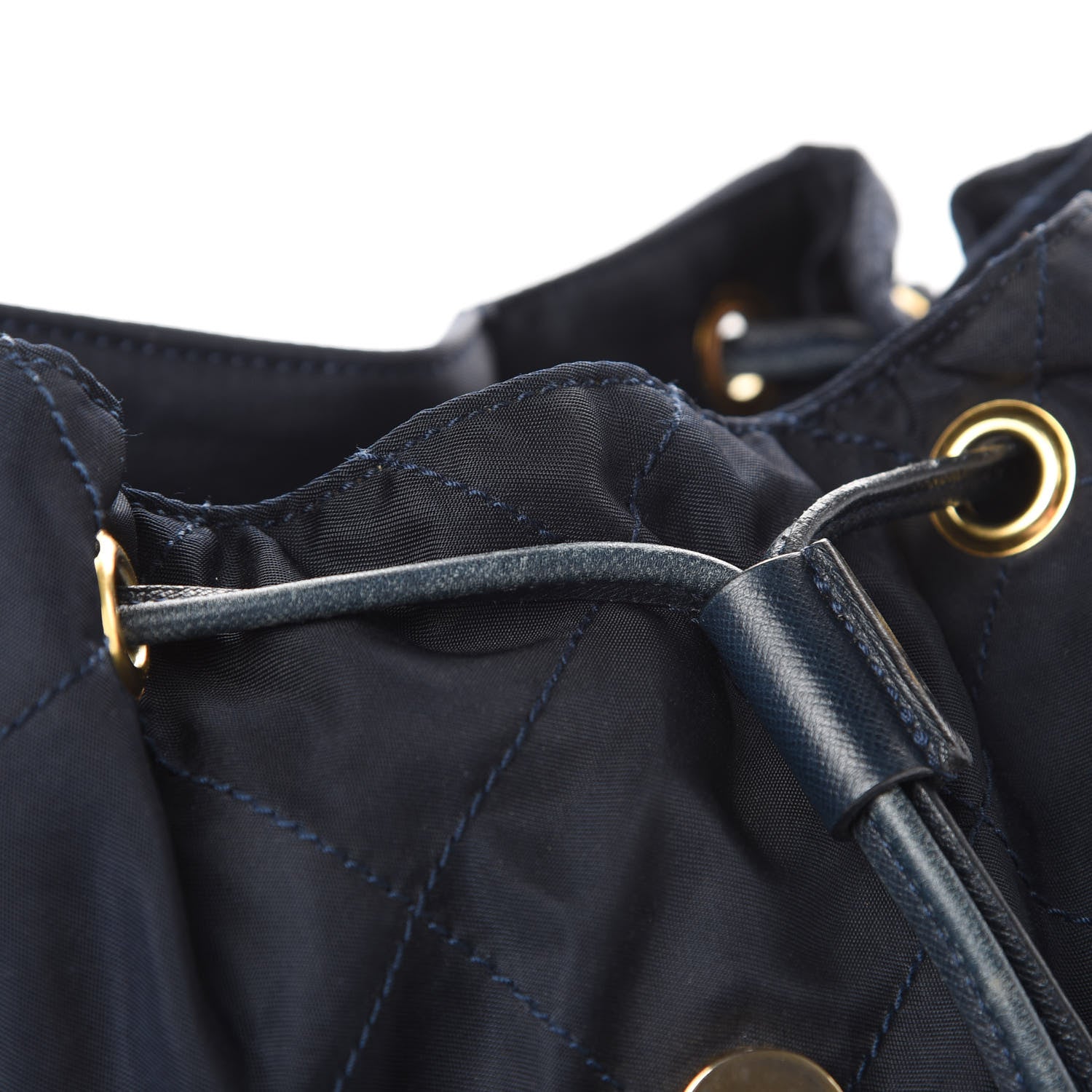 Prada Tessuto Nylon Vela Quilted Chain Backpack Navy 10 of 13