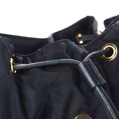 Prada Tessuto Nylon Vela Quilted Chain Backpack Navy 10 of 13