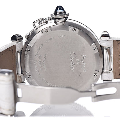 Cartier Stainless Steel Alligator Mother of Pearl 35mm Pasha C Automatic Watch 6 of 8
