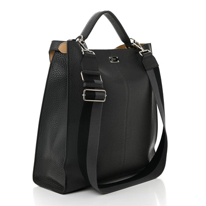 Fendi Cuoio Romano Glazed Fabric FF 1974 Peekaboo X-Lite Fit Asfalto Mou Black 3 of 10
