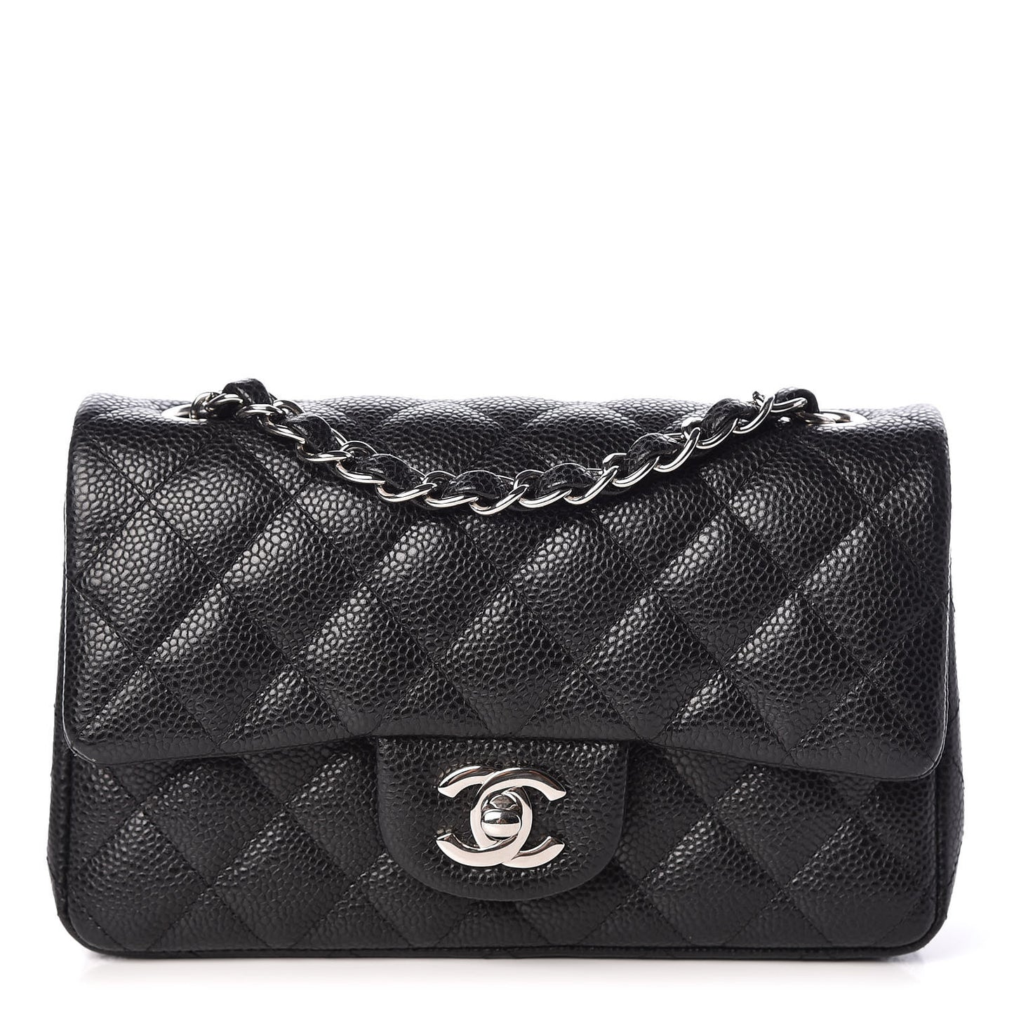 Caviar Quilted Mini Rectangular Flap Black