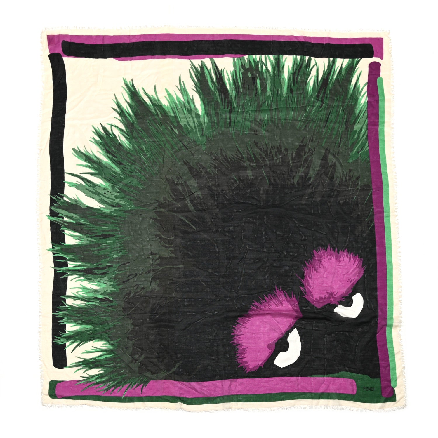 Fendi Silk Wool Fringe Monster Scarf 1 of 6