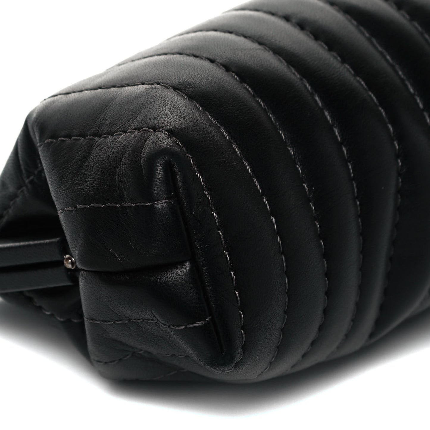 Lambskin Vertical Quilted Mademoiselle Clutch Black
