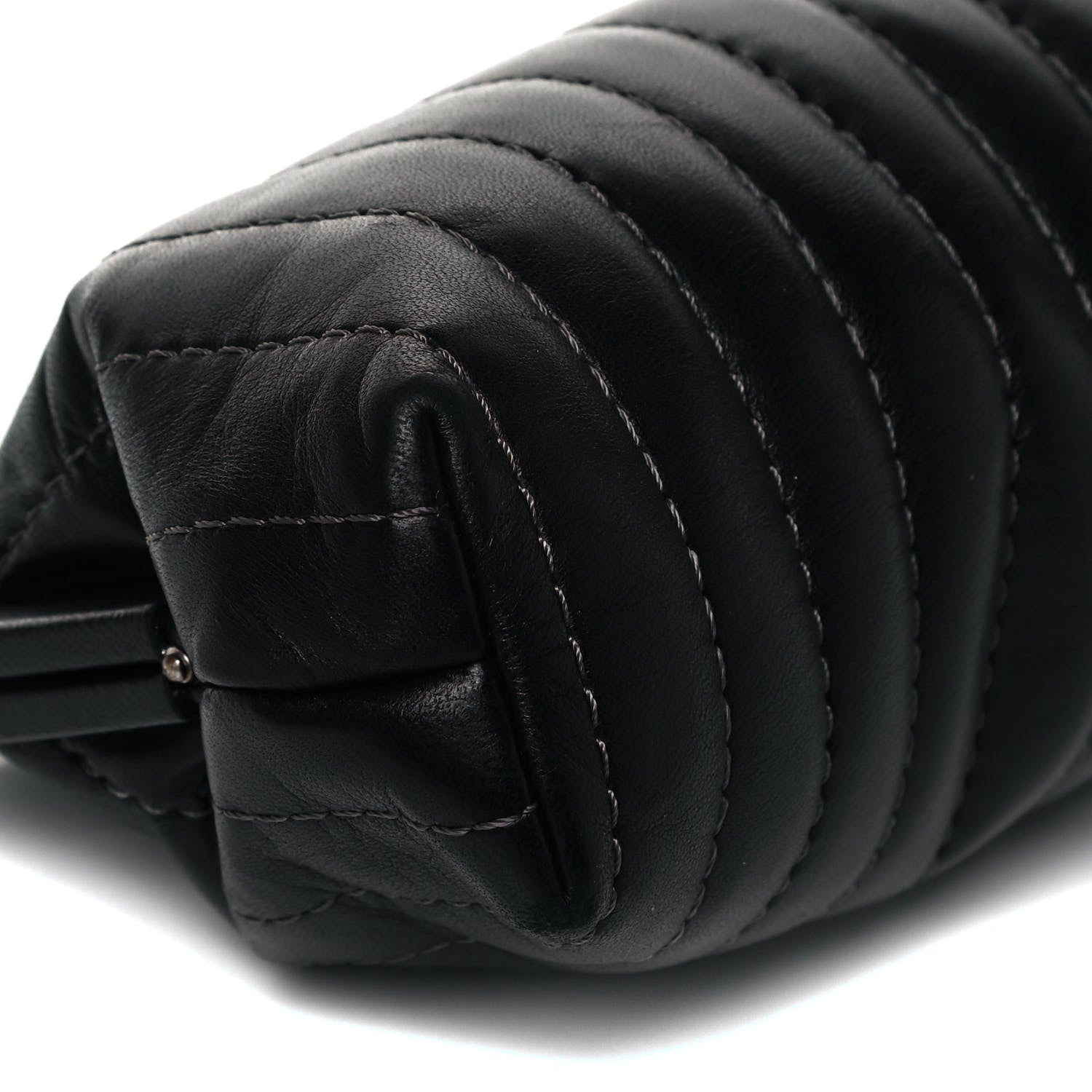Chanel Lambskin Vertical Quilted Mademoiselle Clutch Black 9 of 10