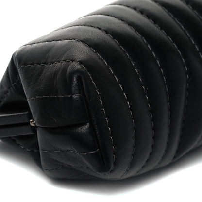 Chanel Lambskin Vertical Quilted Mademoiselle Clutch Black 9 of 10