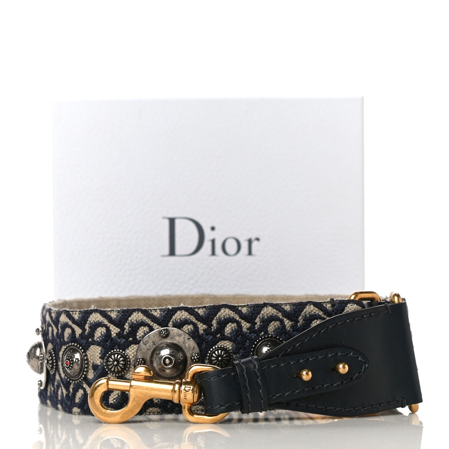 Oblique Studded Shoulder Strap Blue