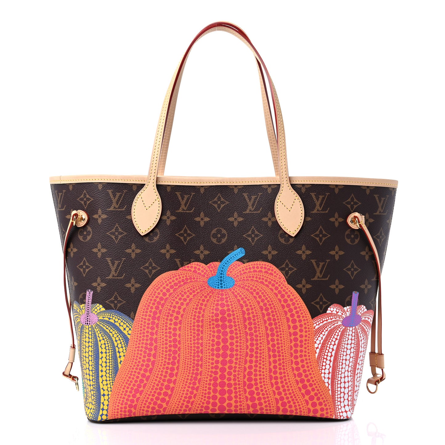 LV X YK Monogram Kusama Pumpkin Neverfull MM