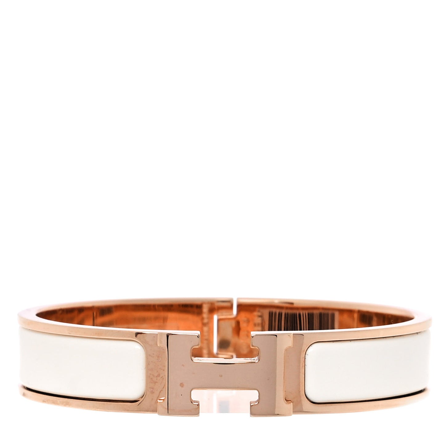 Enamel Narrow Clic Clac H Bracelet PM Craie