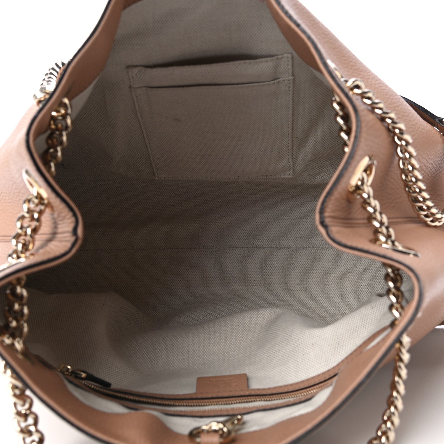 Gucci Pebbled Calfskin Medium Soho Chain Shoulder Bag Camelia 4 of 12