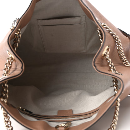 Gucci Pebbled Calfskin Medium Soho Chain Shoulder Bag Camelia 4 of 12