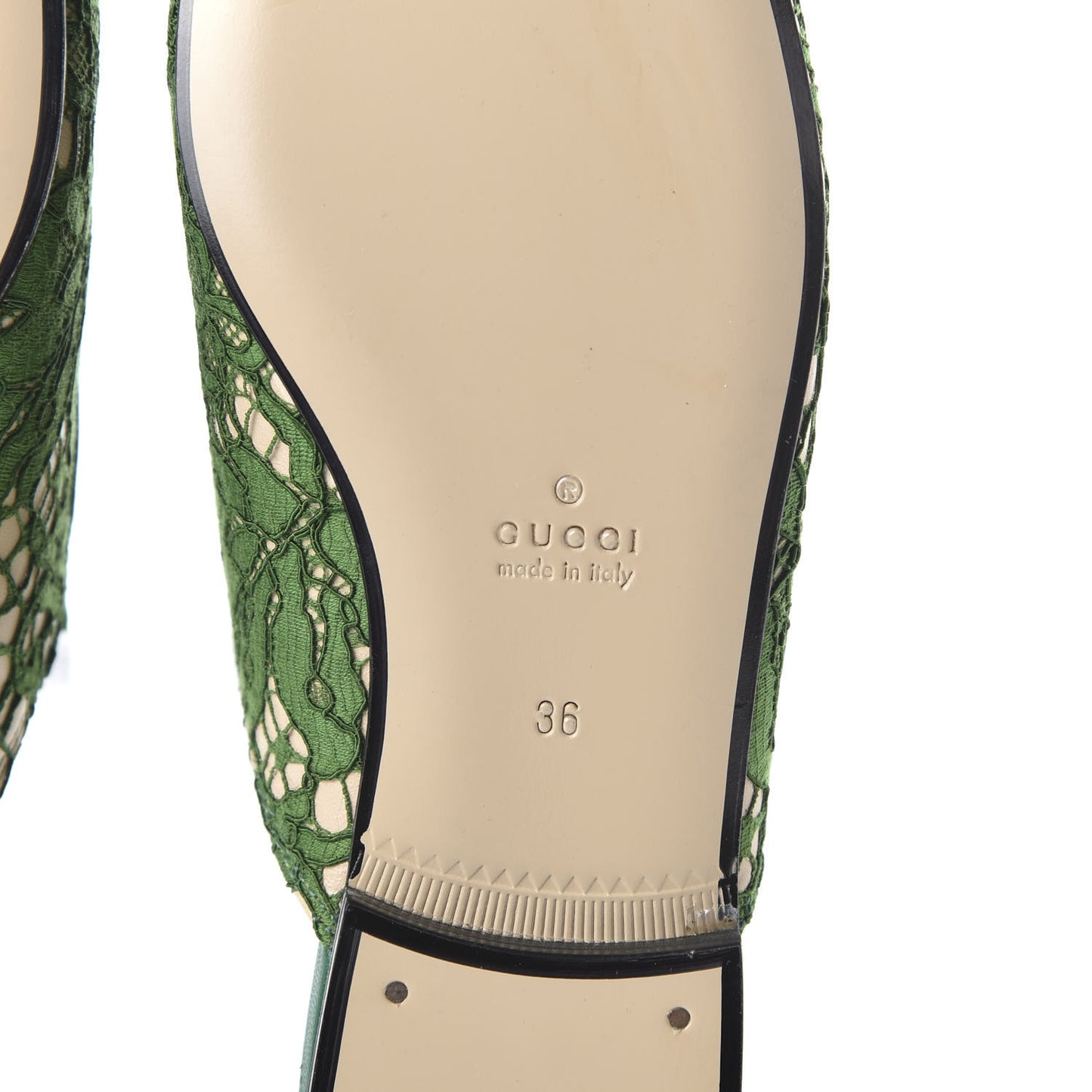 Lace Malaga Kid Womens Princetown Slippers 36 Green Grass Skin Rose