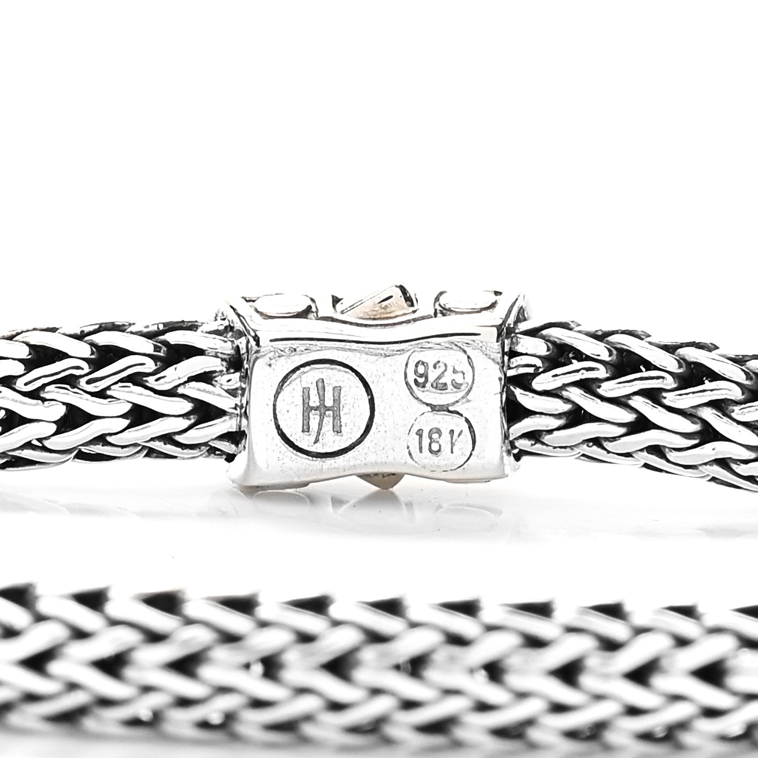 John Hardy Sterling Silver 18K Yellow Gold 6mm Classic Chain Dot Station Bracelet 4 of 4
