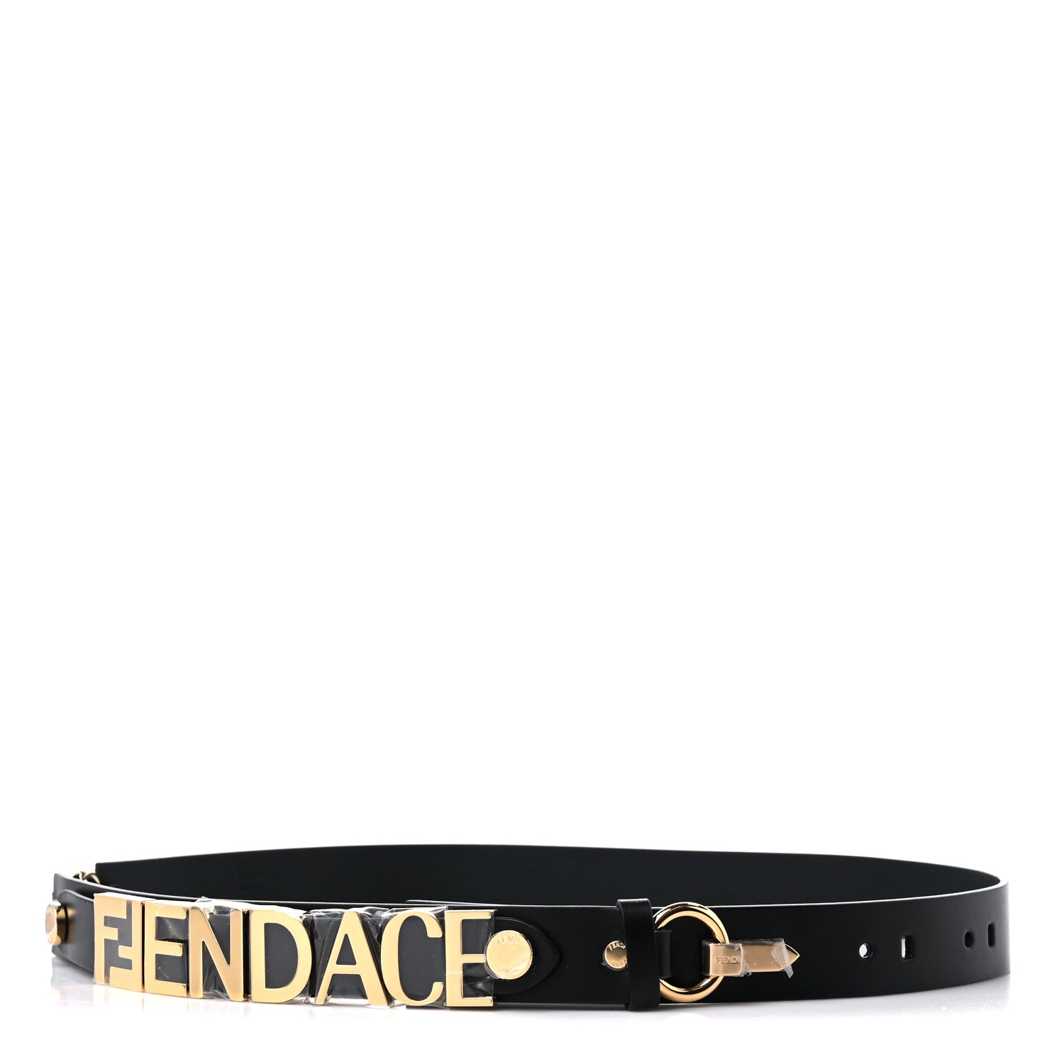 Versace X FENDI Calfskin Fendace Logo Belt 100 40 Black 1 of 6