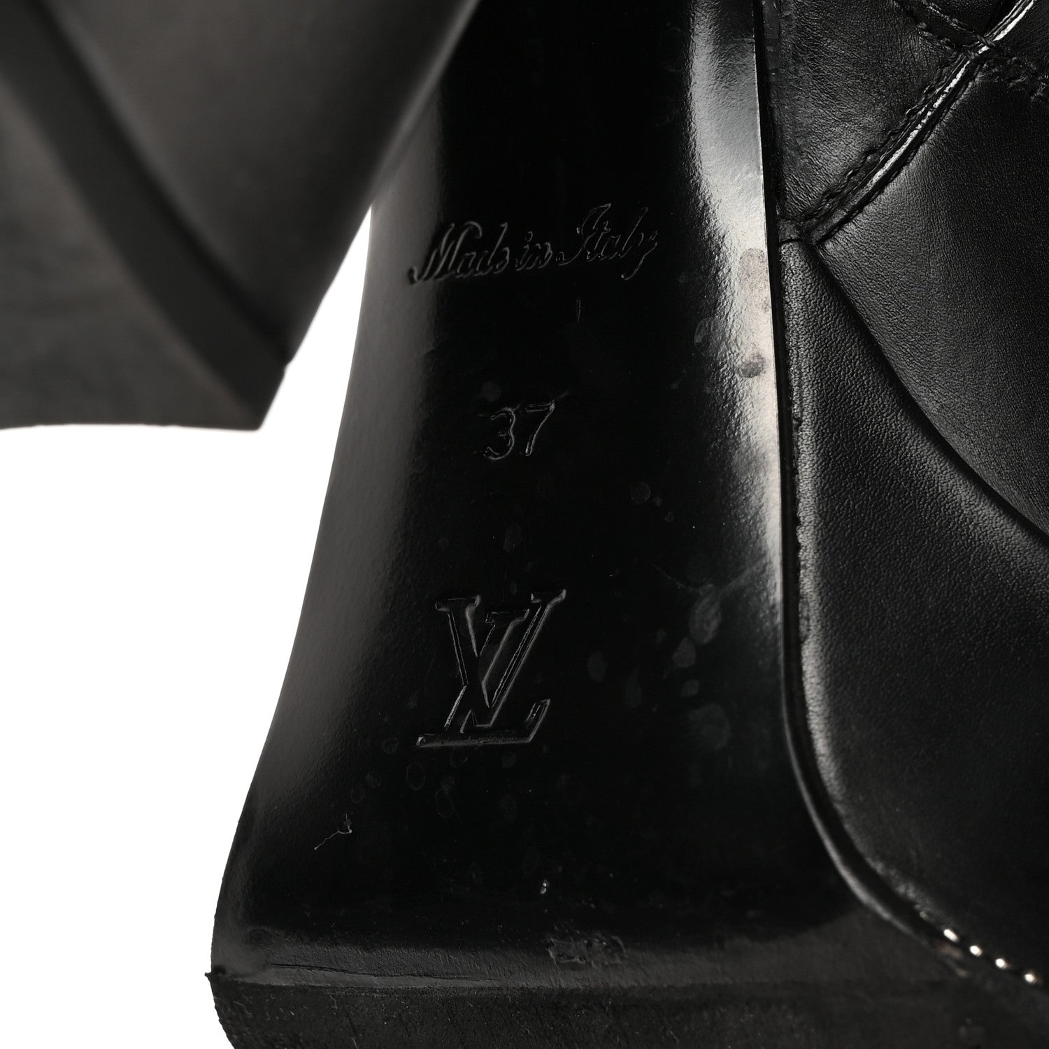 Louis Vuitton Calfskin Monogram Platform Ankle Boots 37 Black 8 of 9
