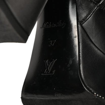 Louis Vuitton Calfskin Monogram Platform Ankle Boots 37 Black 8 of 9