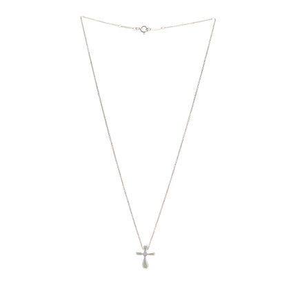 Tiffany Sterling Silver 16mm Elsa Peretti Cross Pendant Necklace 3 of 5